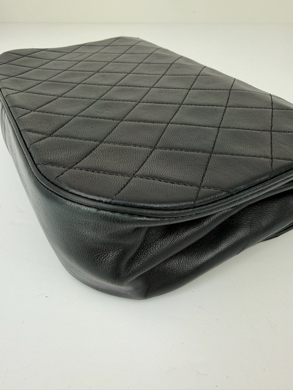 CHANEL MATELASSE HALF MOON DOUBLE FLAP CHAIN SHOULDERBAG