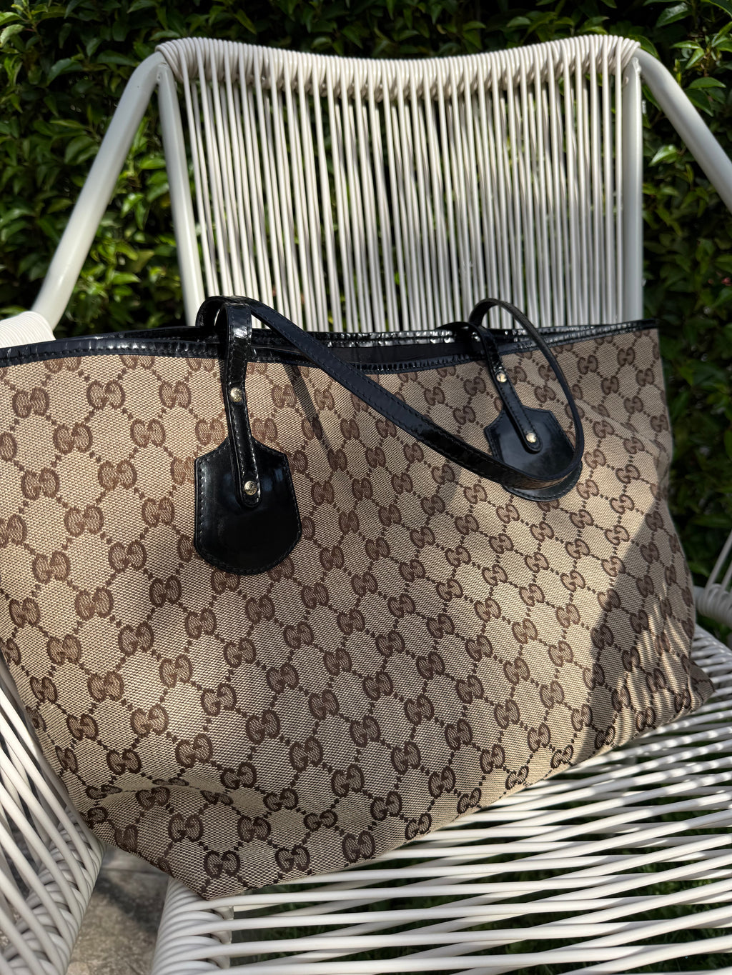 GUCCI SHOULDER/TOTE BAG PATENT LEATHER