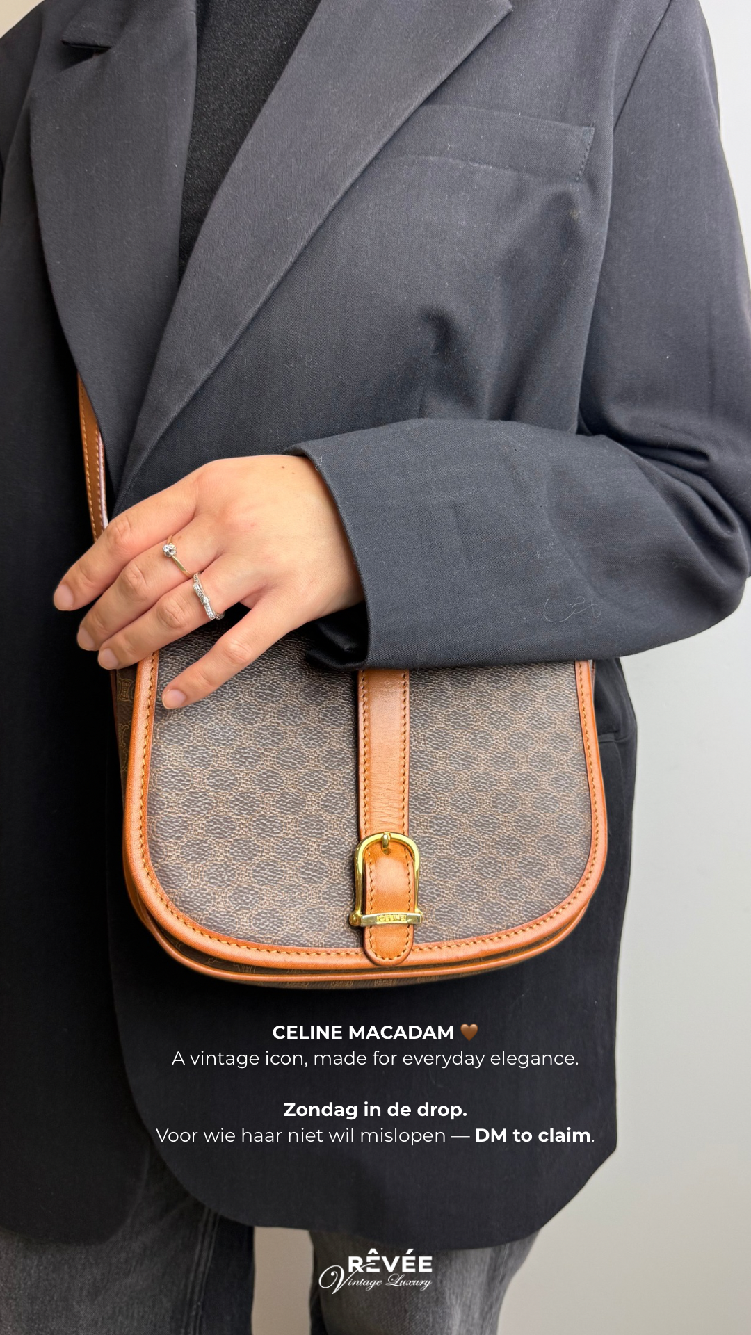 CELINE MACADAM SHOULDER/CROSSBODY BAG