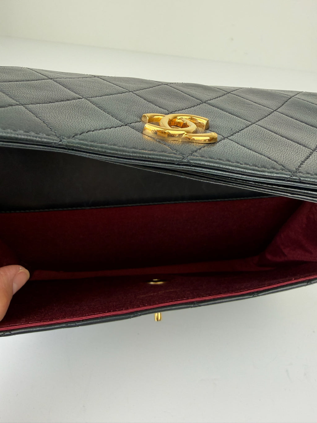 CHANEL MATELASSE HALF MOON DOUBLE FLAP CHAIN SHOULDERBAG