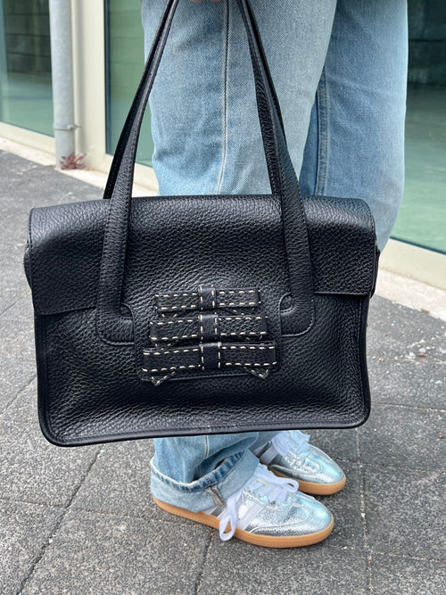 PRADA VITELLO DAINO TRIPLE BOW TOTE