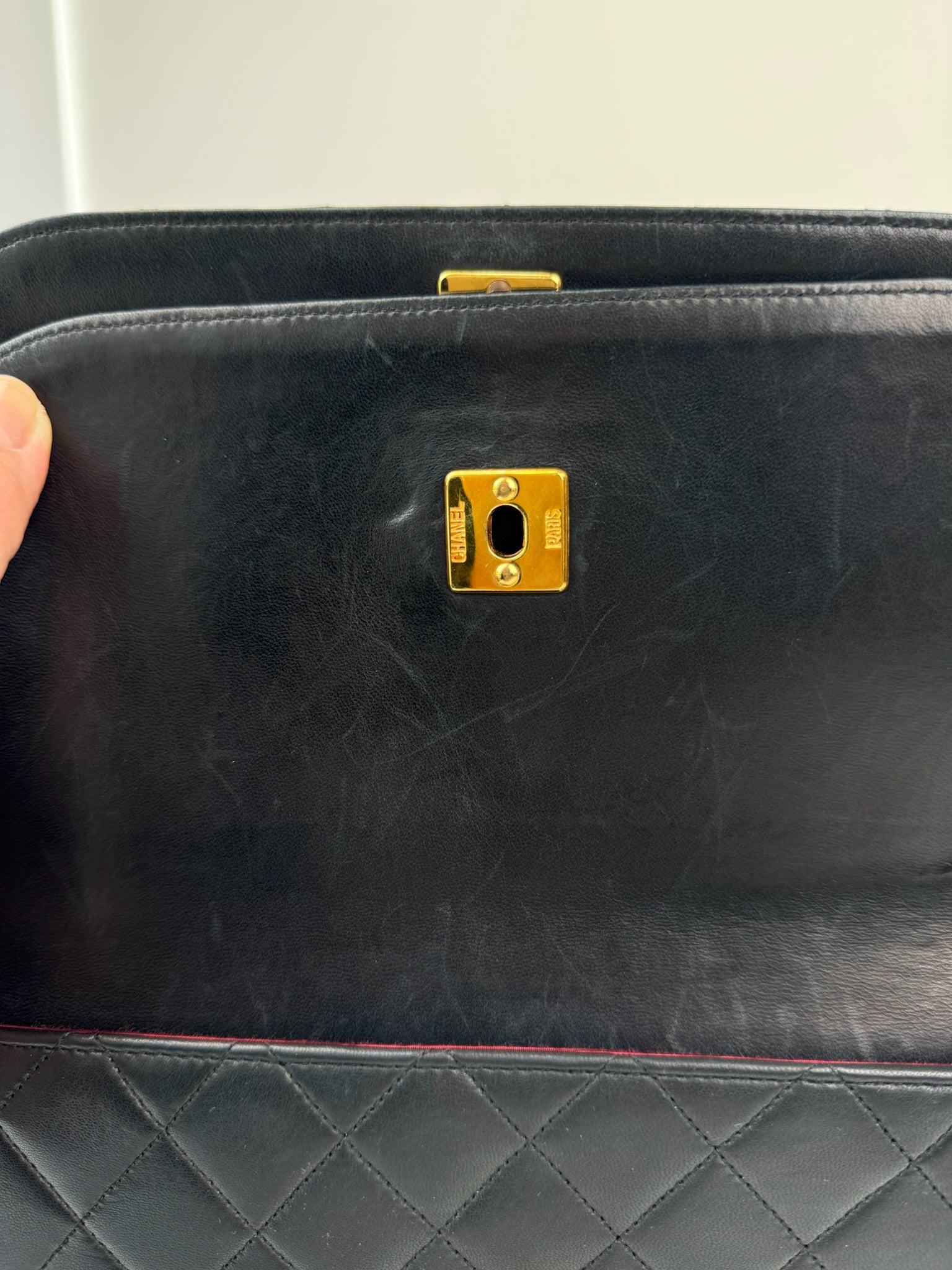 CHANEL MATELASSE HALF MOON DOUBLE FLAP CHAIN SHOULDERBAG