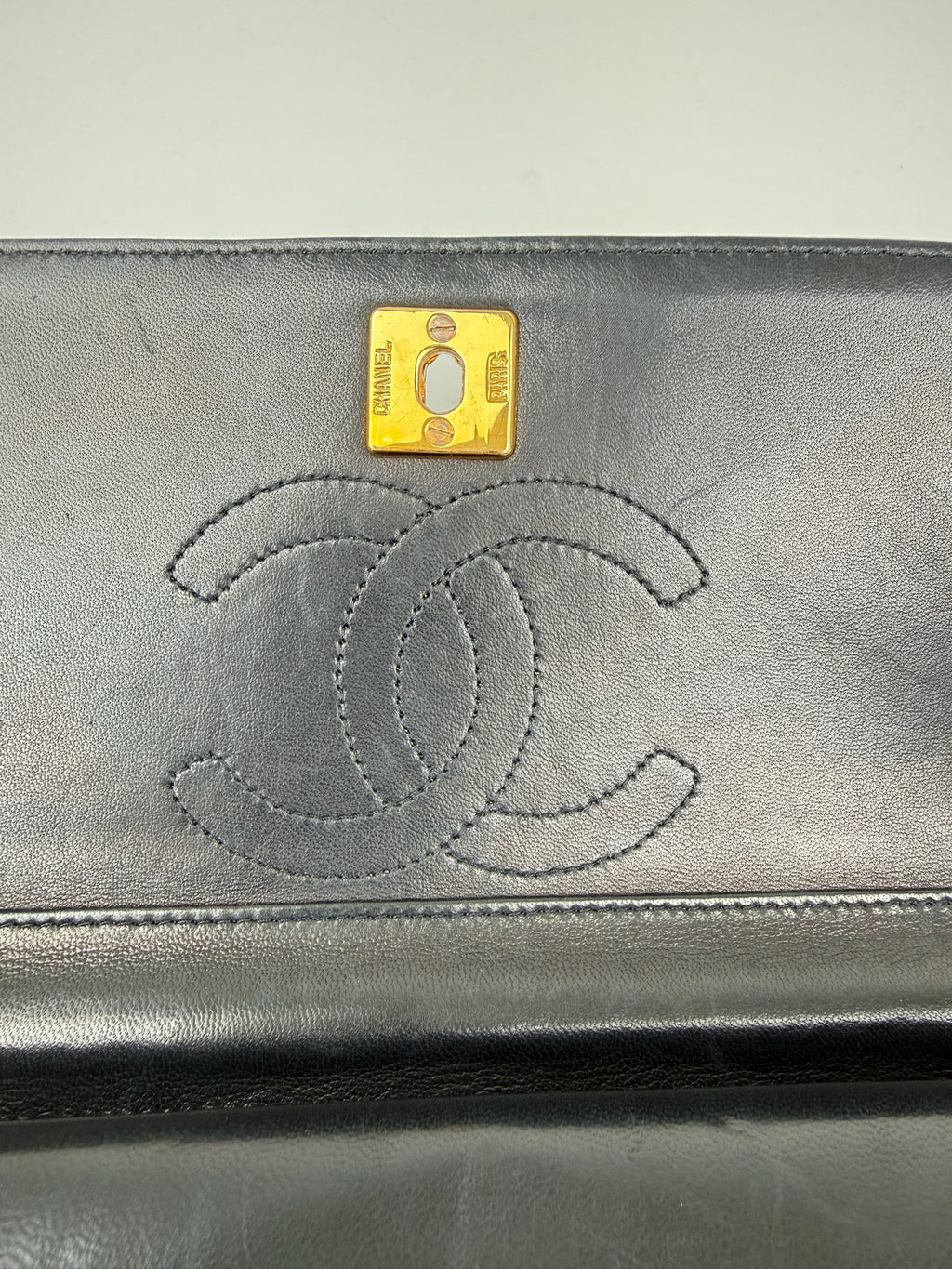 CHANEL MATELASSE HALF MOON DOUBLE FLAP CHAIN SHOULDERBAG