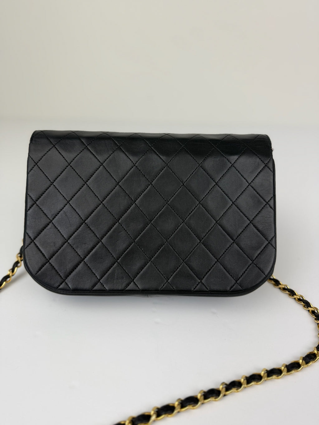 CHANEL MATELASSE HALF MOON DOUBLE FLAP CHAIN SHOULDERBAG