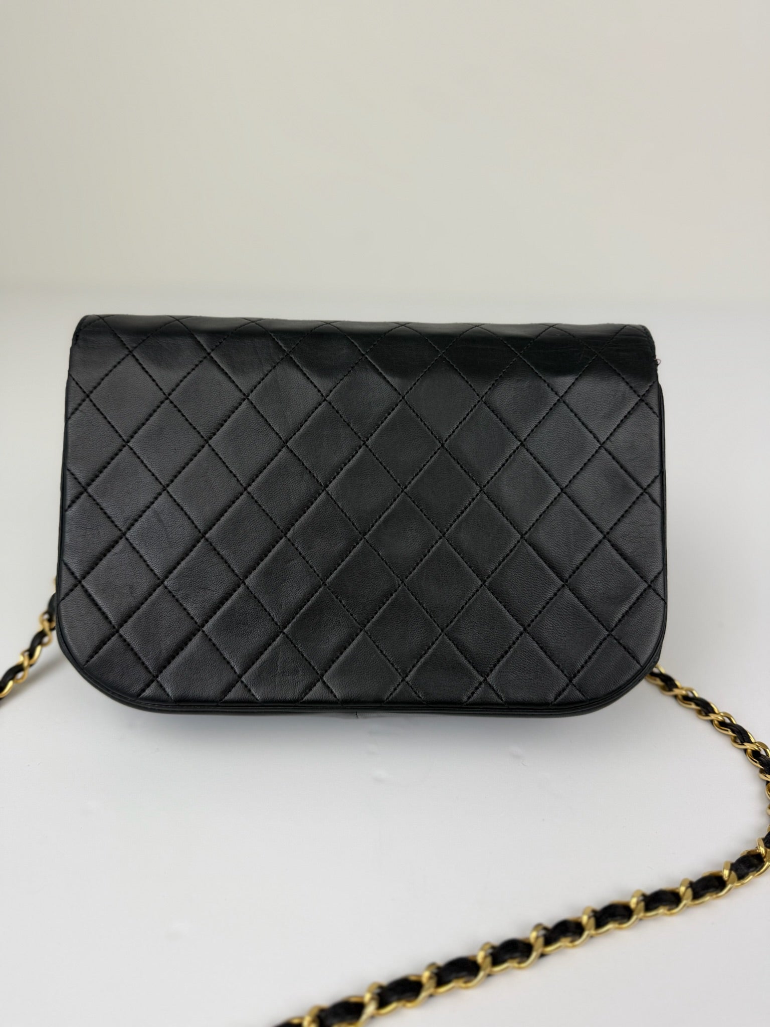 CHANEL MATELASSE HALF MOON DOUBLE FLAP CHAIN SHOULDERBAG