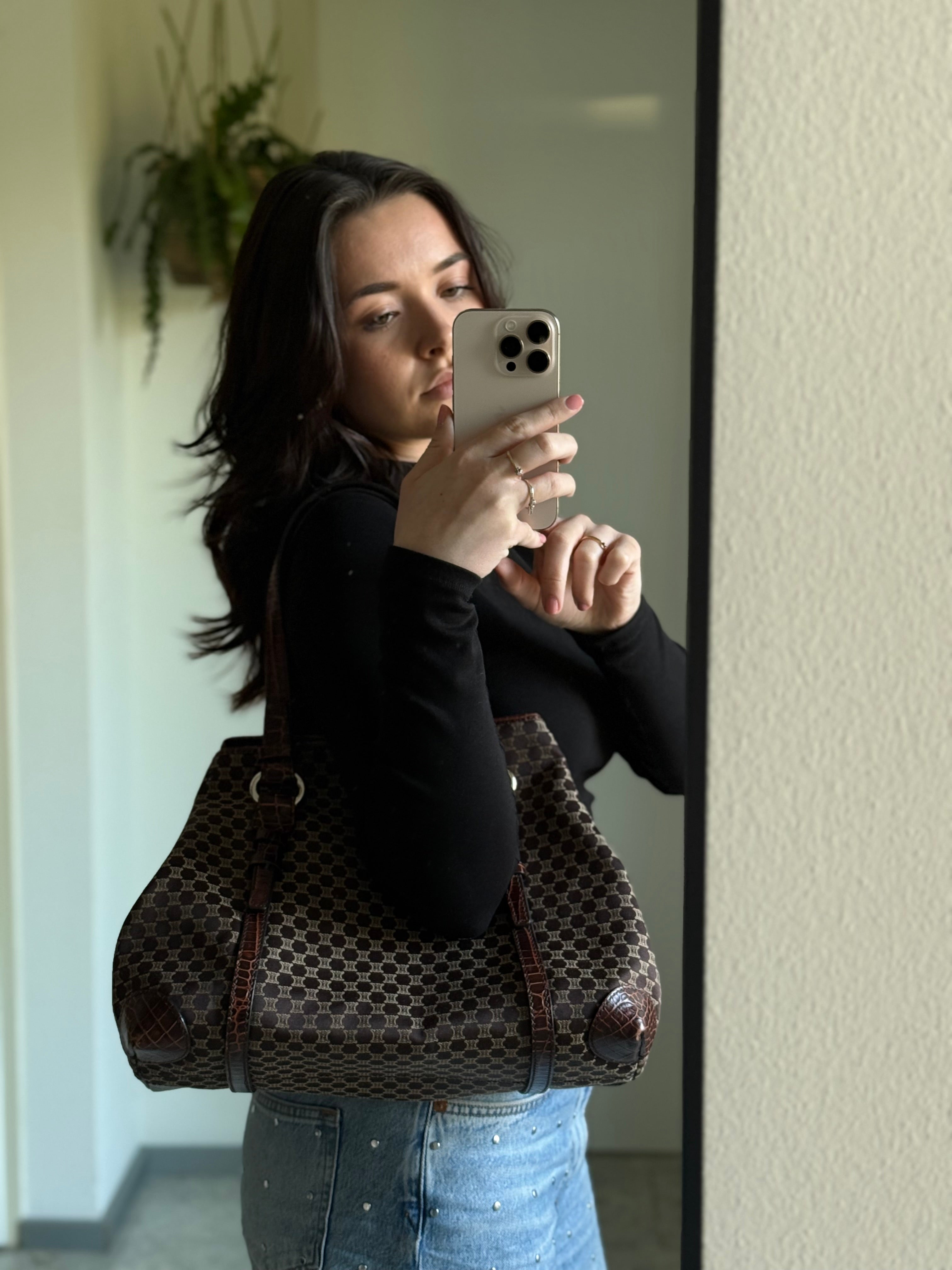 CELINE MACADAM/TRIOMPHE MONOGRAM TOTE
