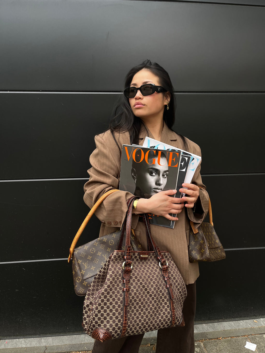CELINE MACADAM/TRIOMPHE MONOGRAM TOTE