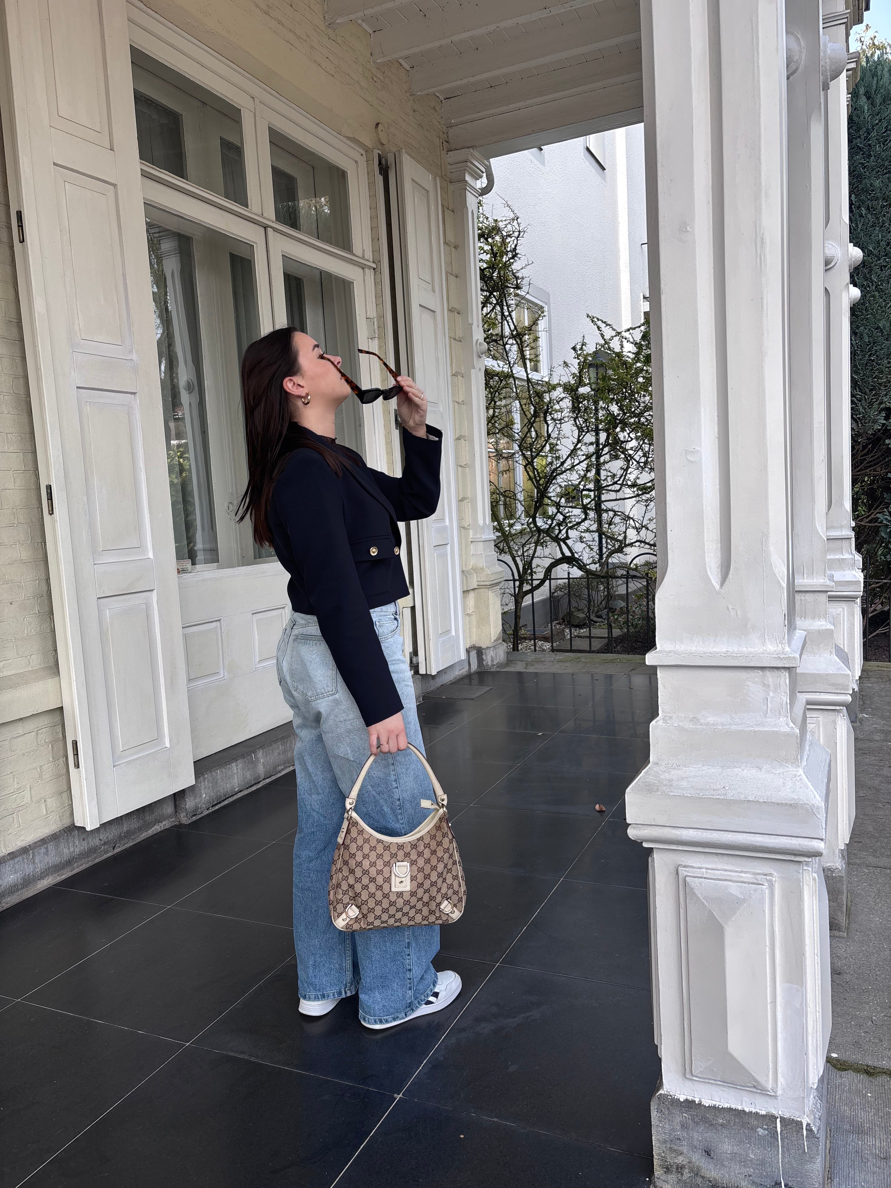 GUCCI GG MONOGRAM ABBEY SMALL SHOULDER BAG