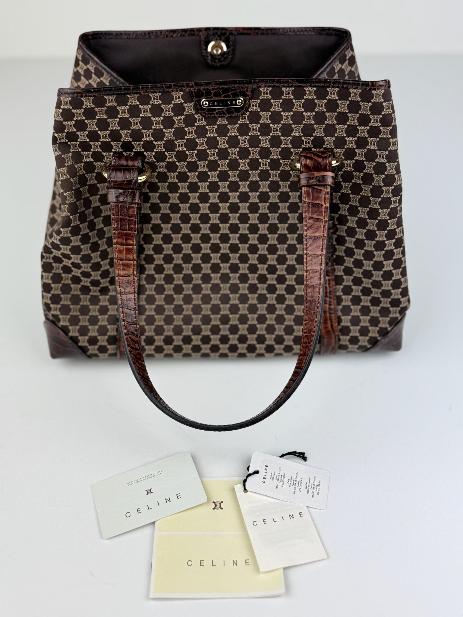 CELINE MACADAM/TRIOMPHE MONOGRAM TOTE