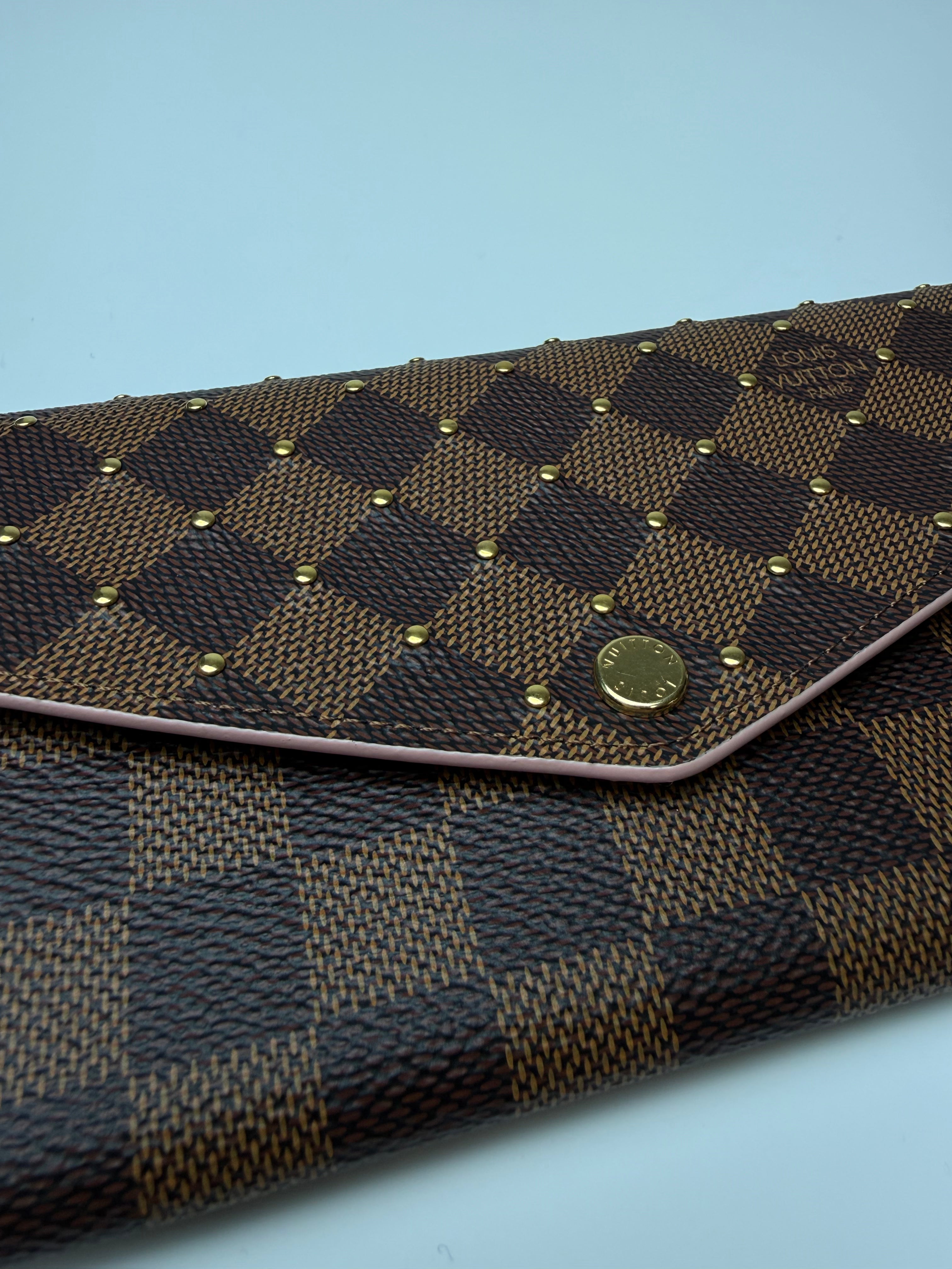 LOUIS VUITTON SARA WALLET DAMIER EBENE STUDS