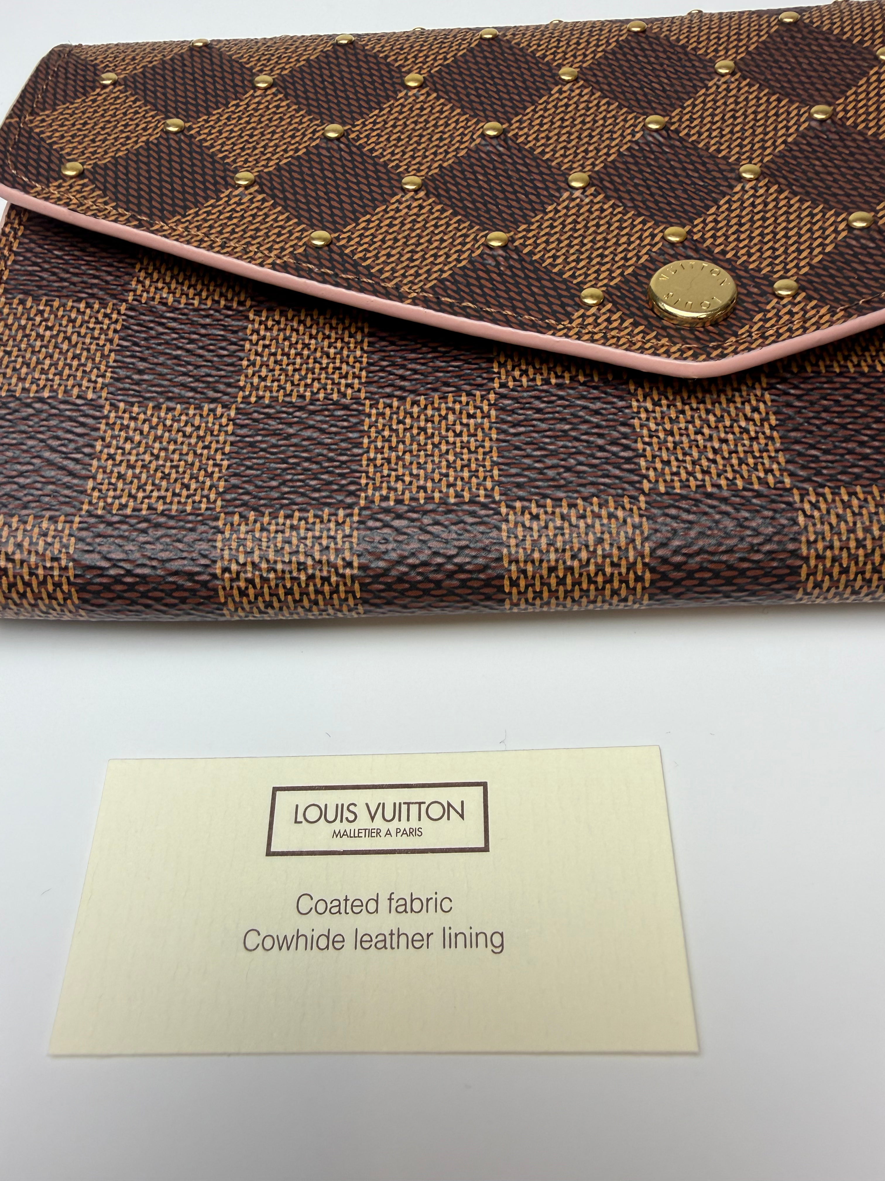 LOUIS VUITTON SARA WALLET DAMIER EBENE STUDS