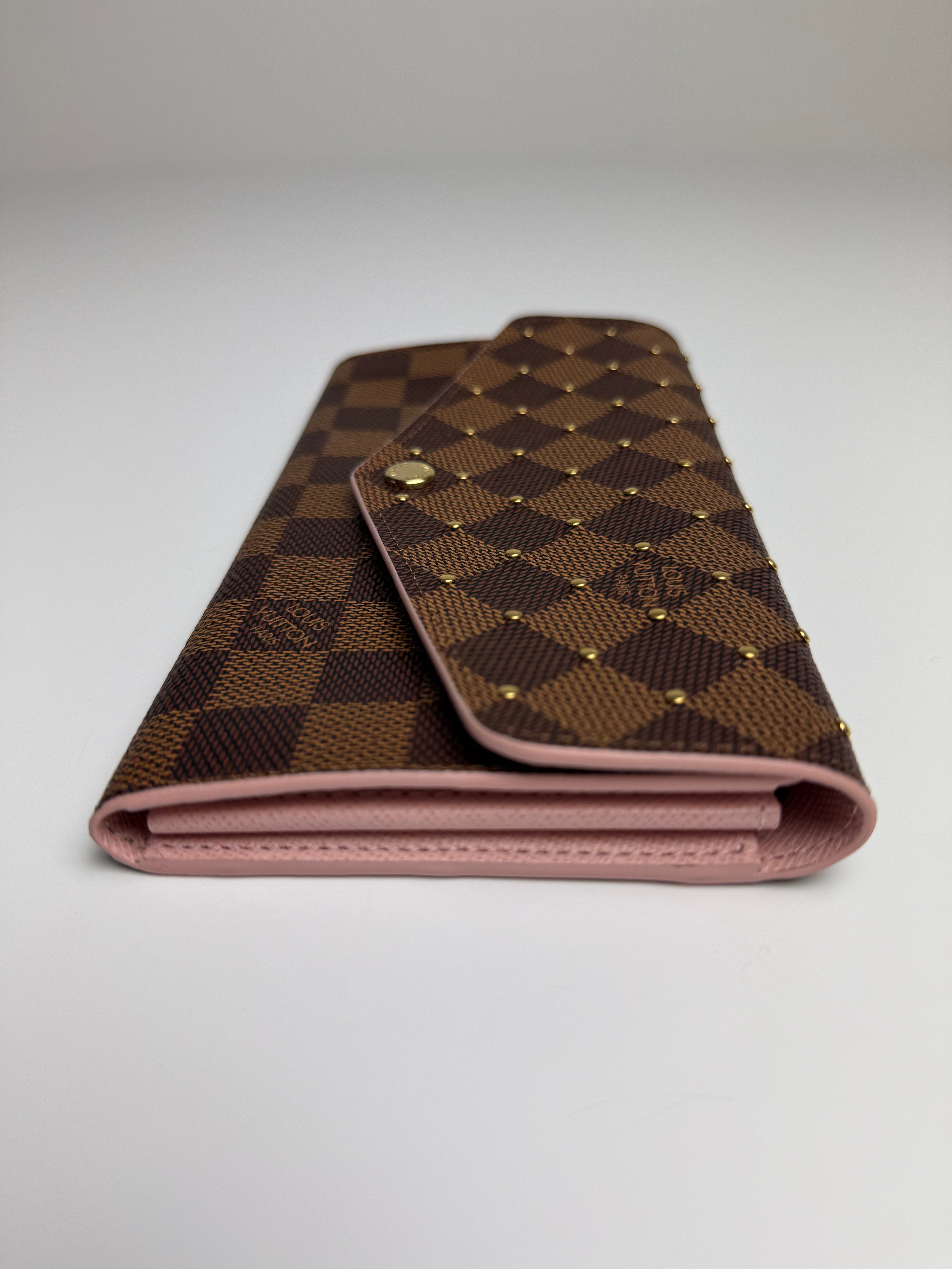 LOUIS VUITTON SARA WALLET DAMIER EBENE STUDS