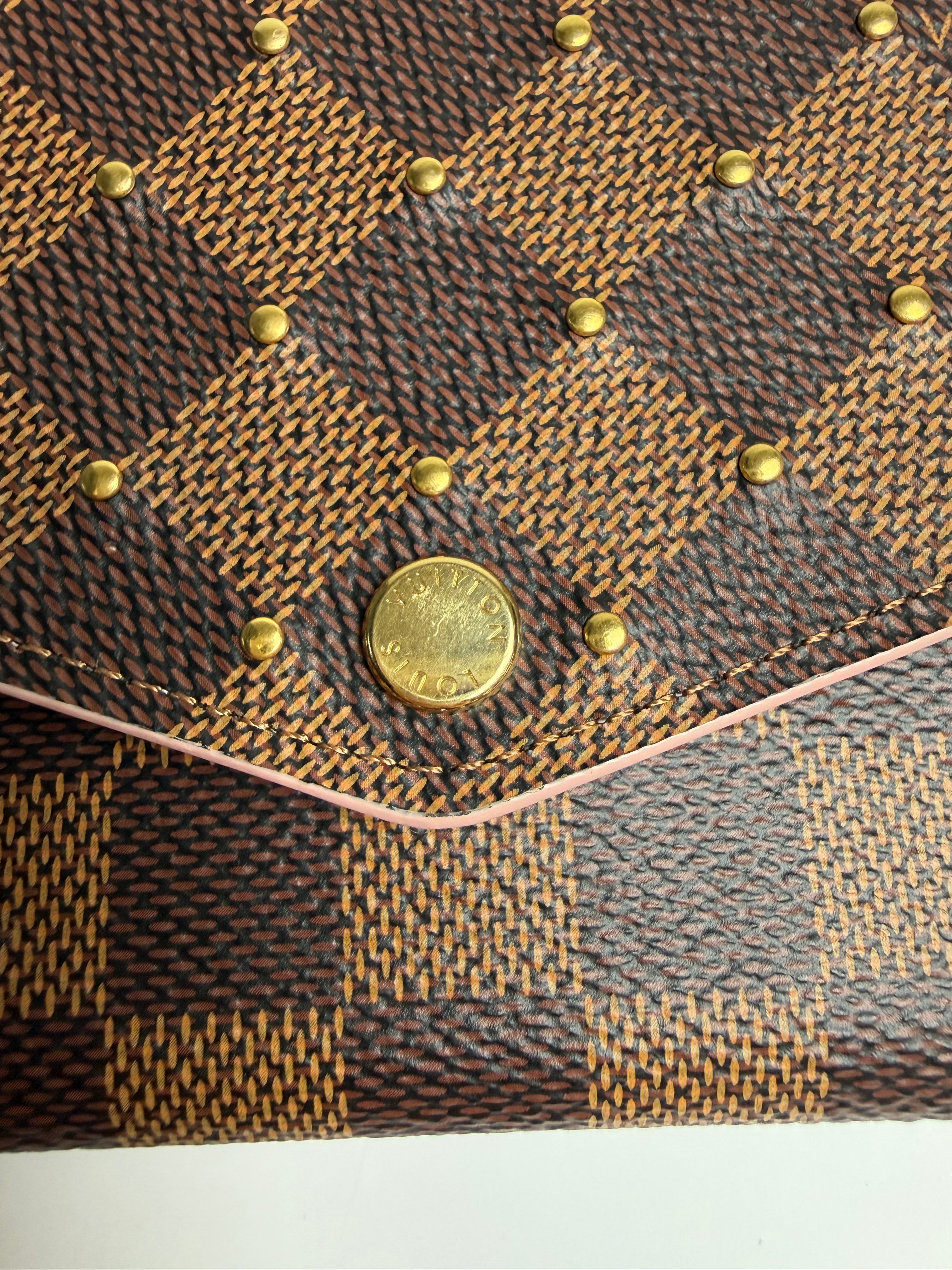 LOUIS VUITTON SARA WALLET DAMIER EBENE STUDS