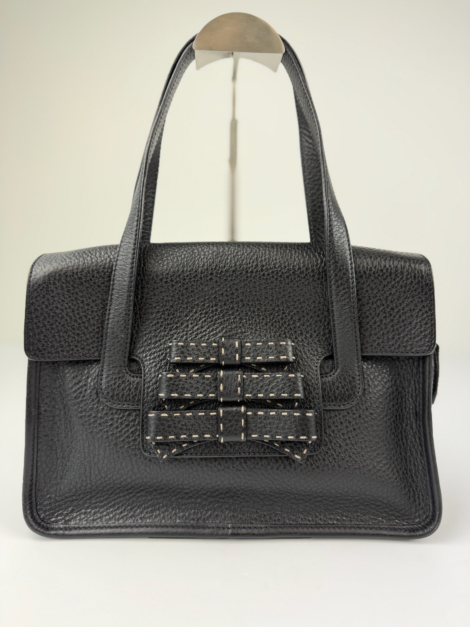 PRADA VITELLO DAINO TRIPLE BOW TOTE