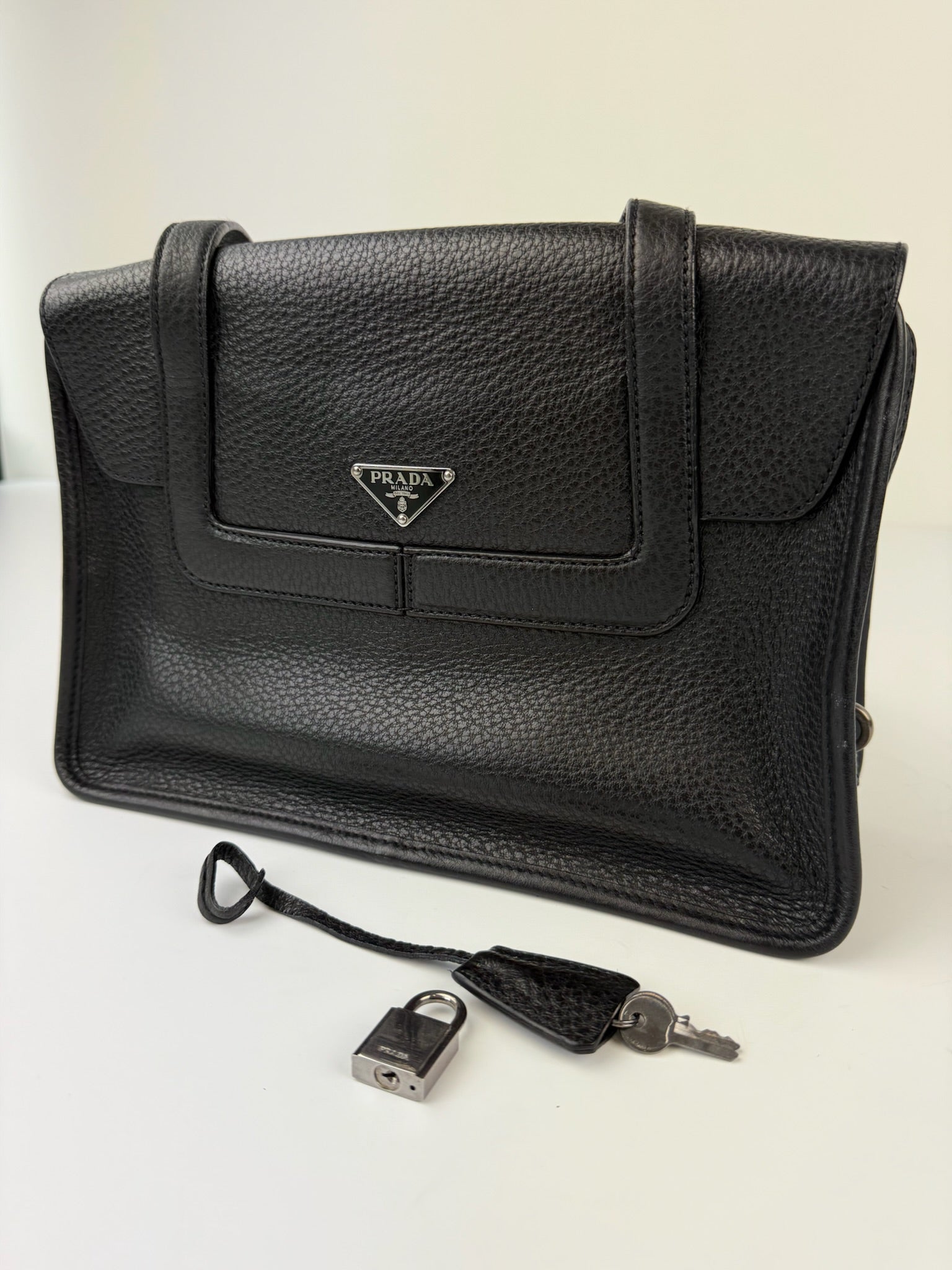 PRADA VITELLO DAINO TRIPLE BOW TOTE