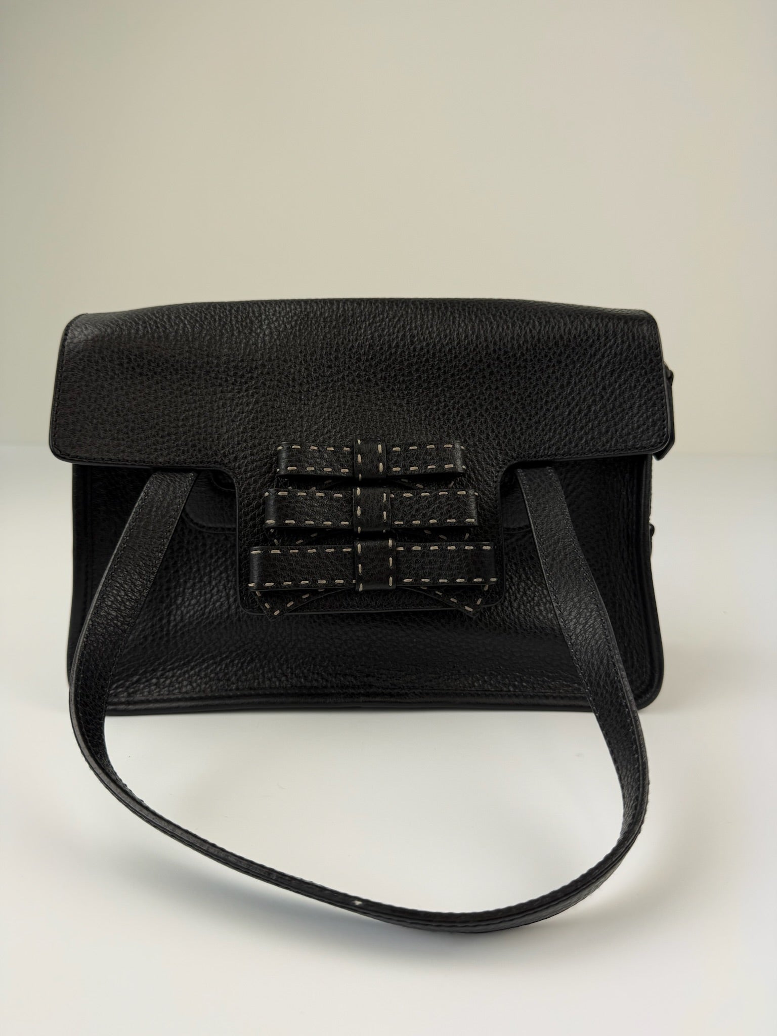 PRADA VITELLO DAINO TRIPLE BOW TOTE