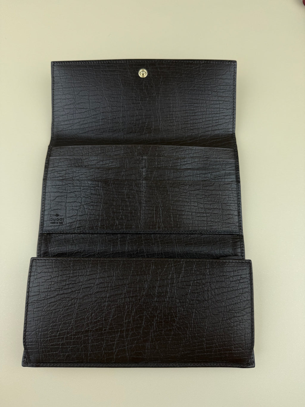 GUCCI HORSEBIT TRI-FOLD LONG WALLET