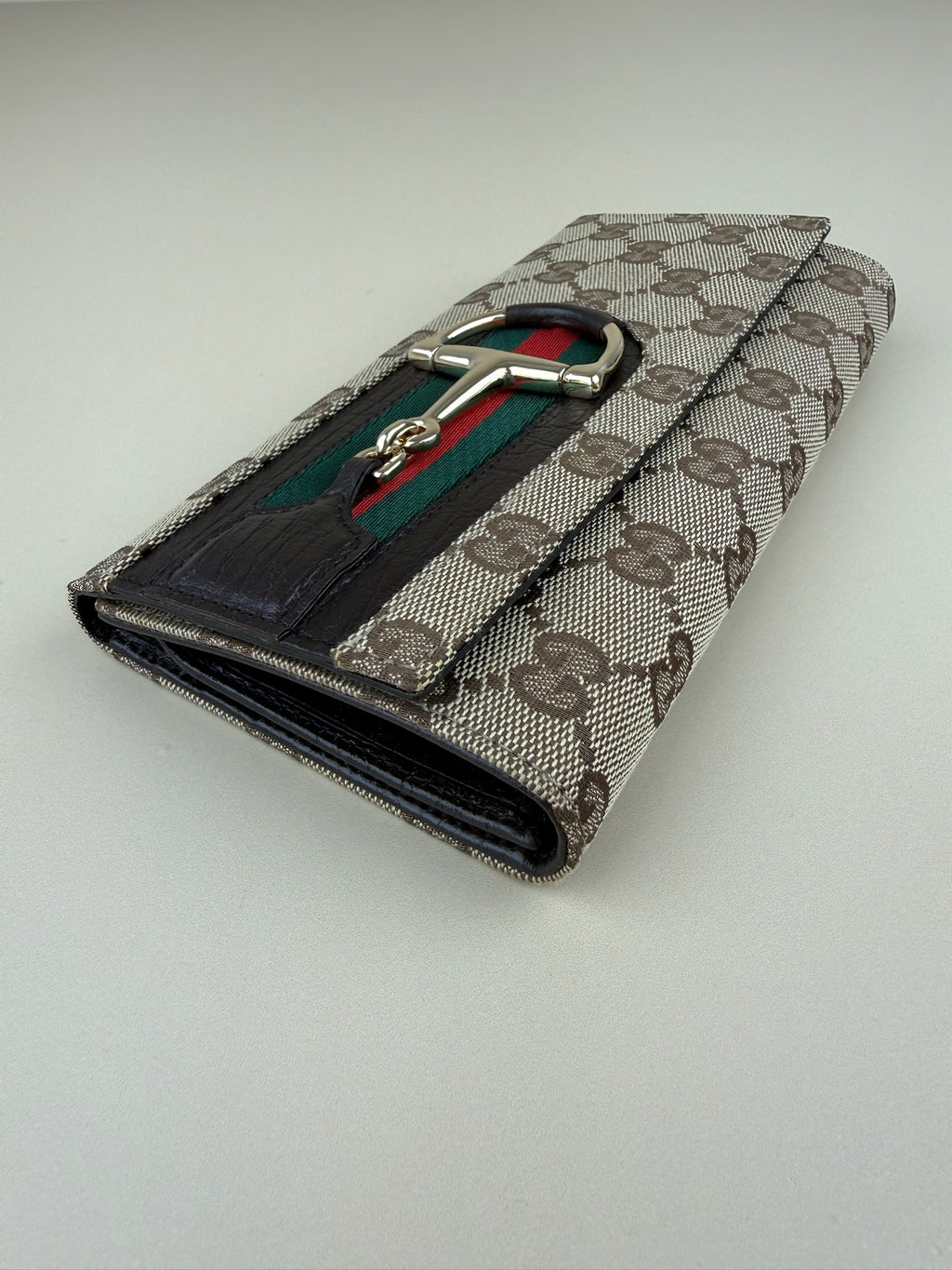 GUCCI HORSEBIT TRI-FOLD LONG WALLET