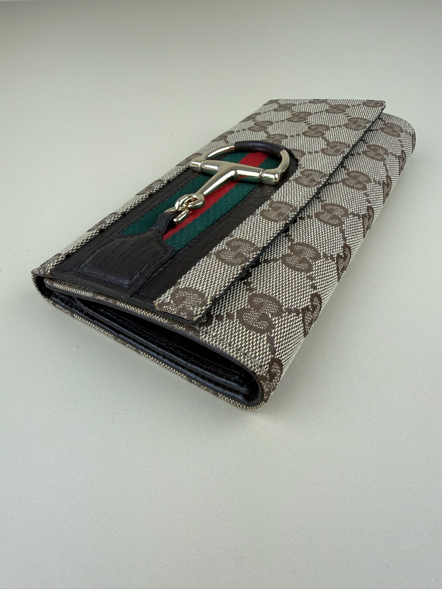 GUCCI HORSEBIT TRI-FOLD LONG WALLET