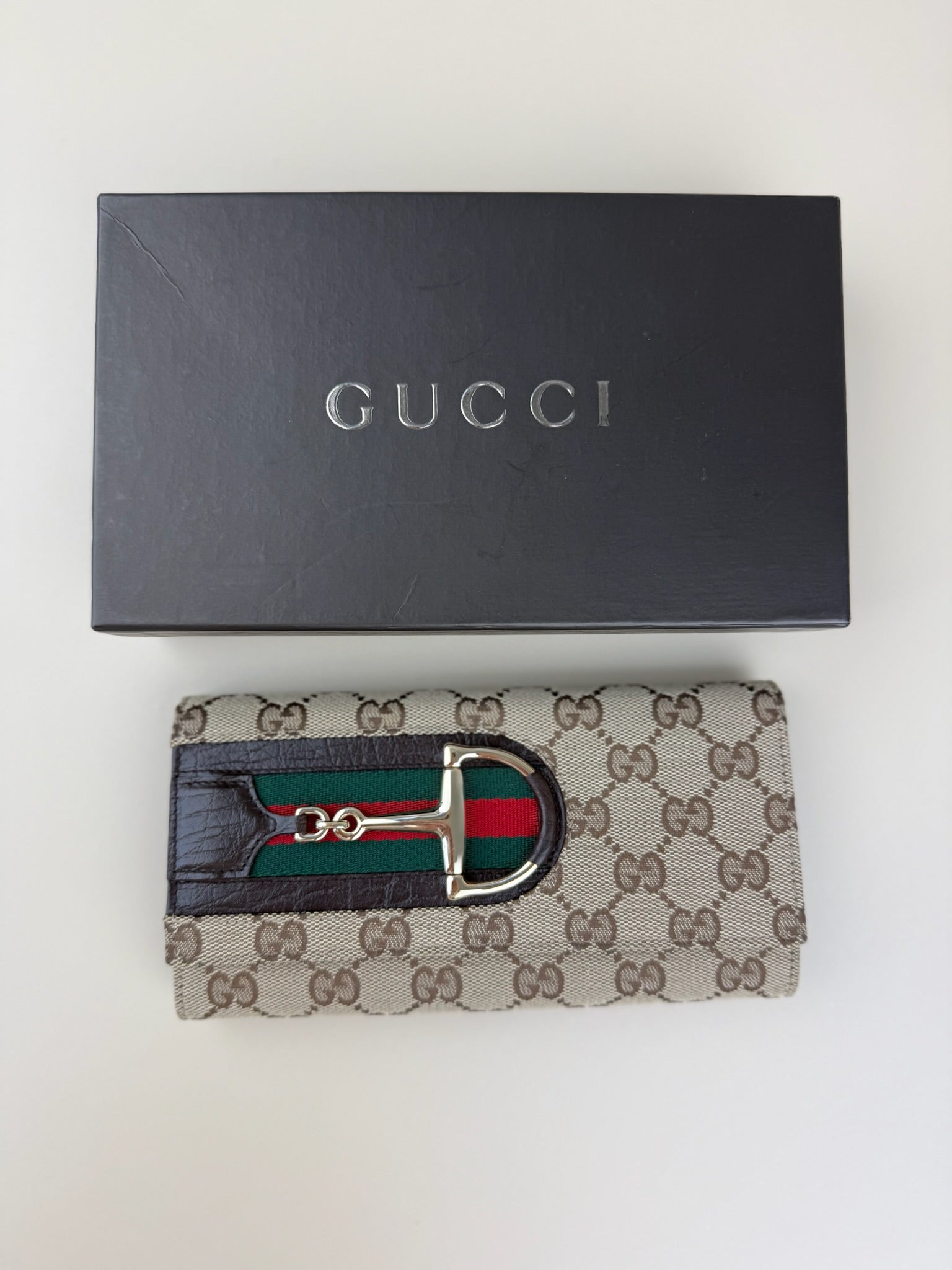 GUCCI HORSEBIT TRI-FOLD LONG WALLET