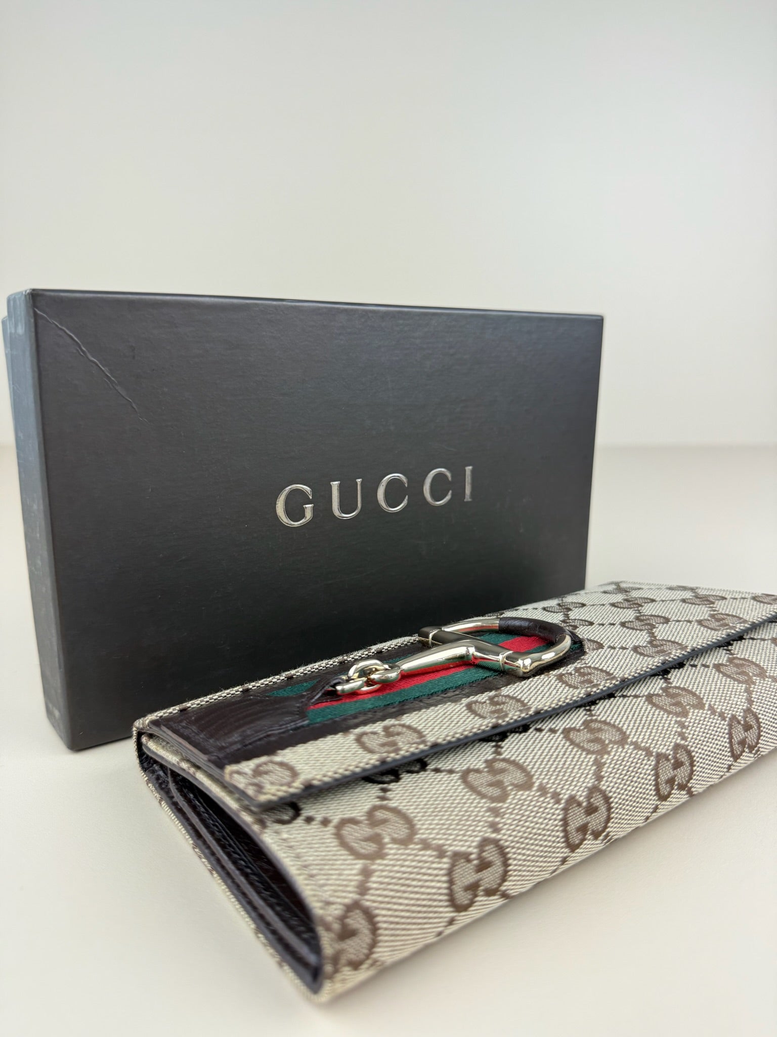 GUCCI HORSEBIT TRI-FOLD LONG WALLET
