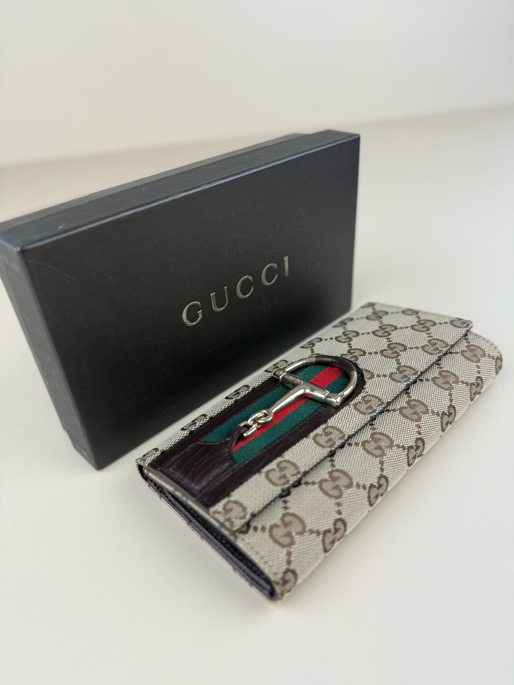 GUCCI HORSEBIT TRI-FOLD LONG WALLET