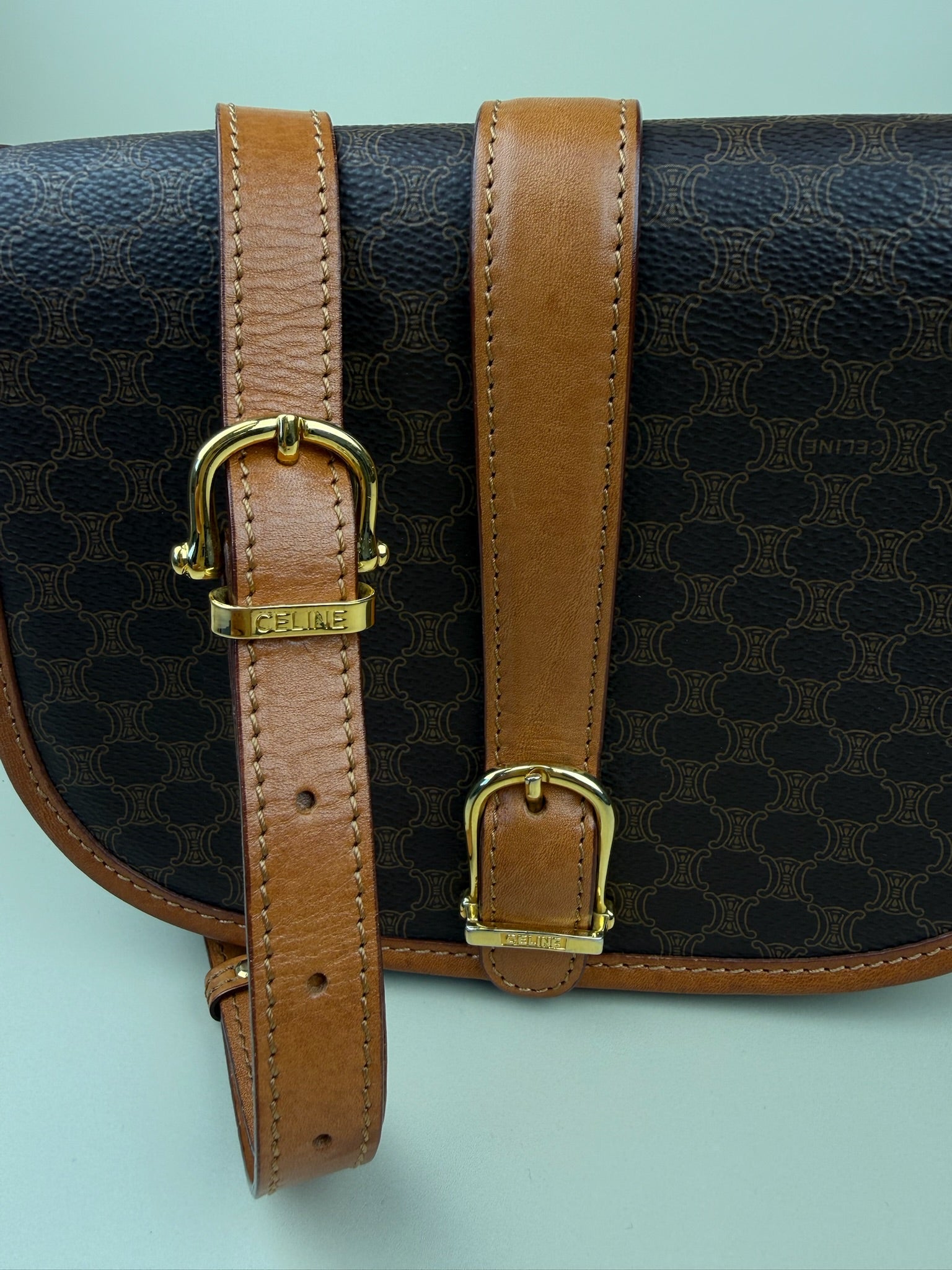 CELINE MACADAM SHOULDER/CROSSBODY BAG