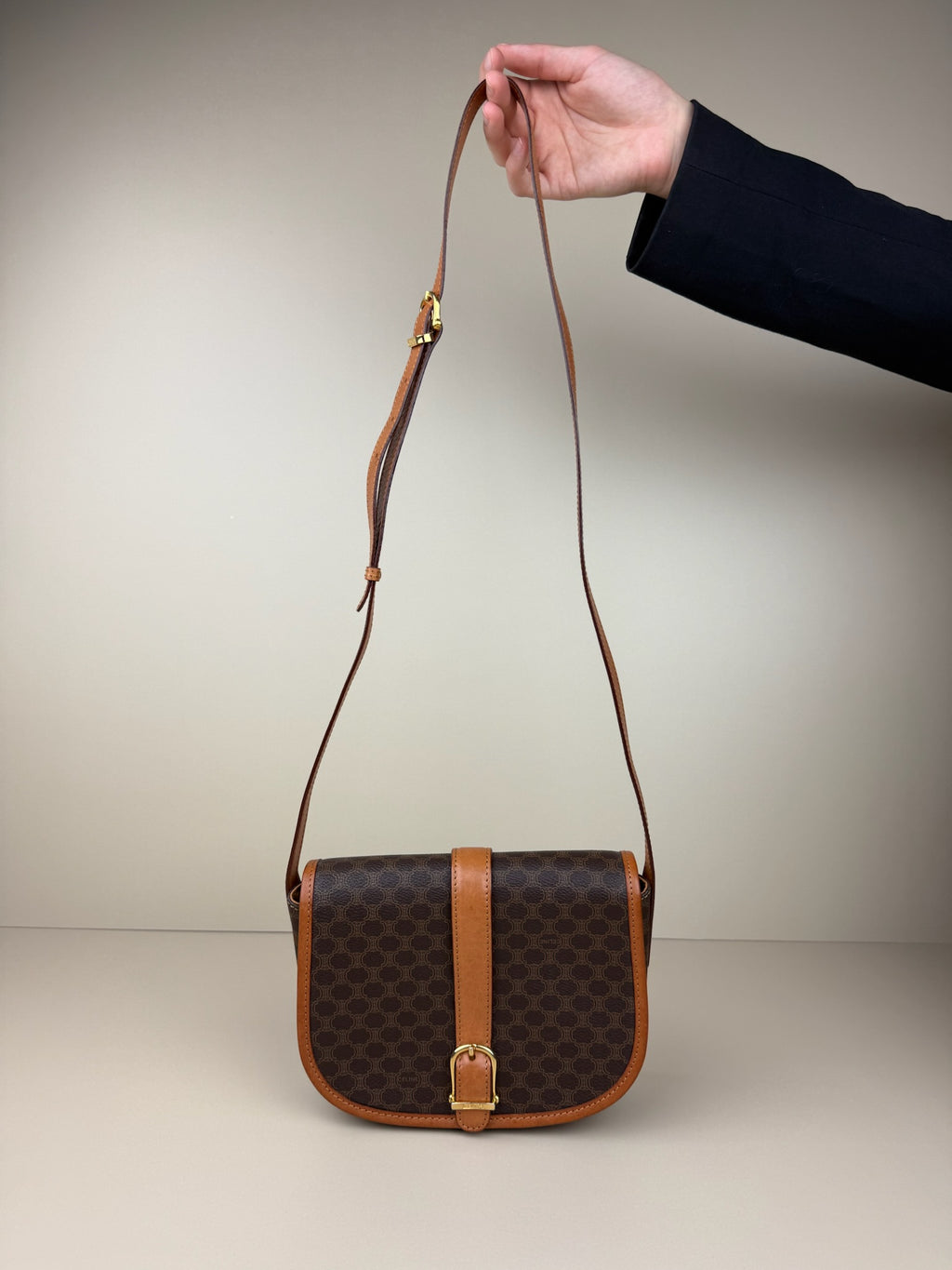 CELINE MACADAM SHOULDER/CROSSBODY BAG