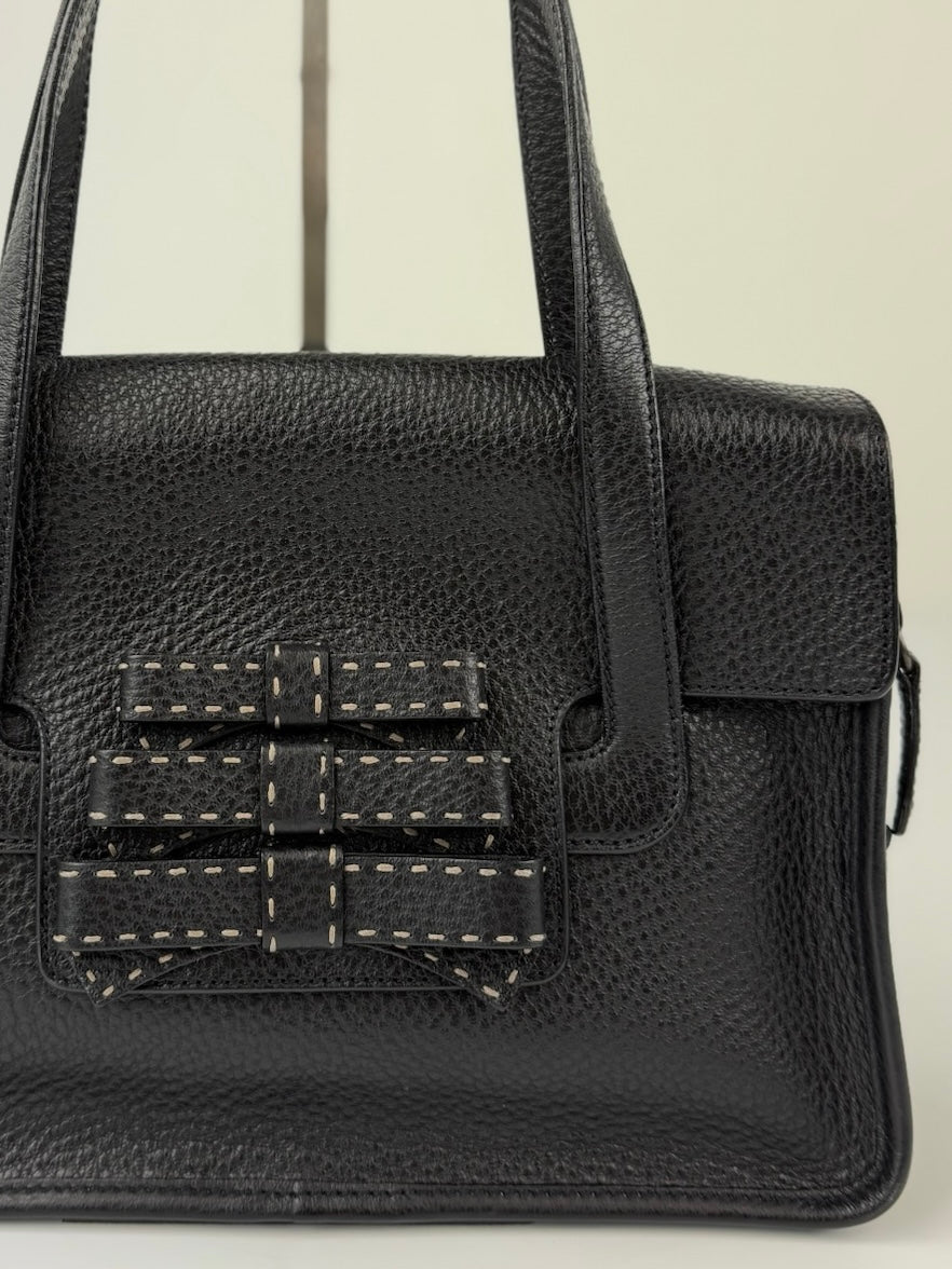 PRADA VITELLO DAINO TRIPLE BOW TOTE